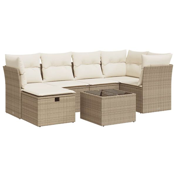 vidaXL Garden Sofa Set Beige