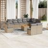 vidaXL Garden Sofa Set Mix Beige PE Rattan Large Modular
