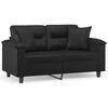 vidaXL 2-seater Sofa Black Faux leather, metal, textilene 2-Seater