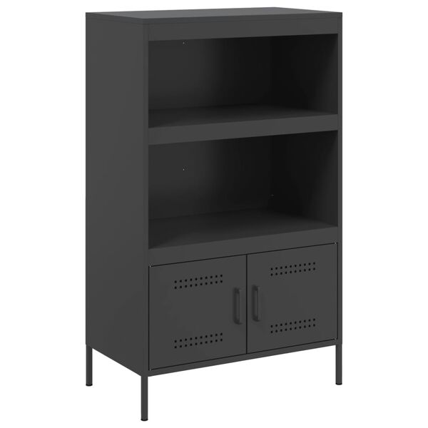 vidaXL Highboard Black Steel Medium Highboard Rectangular Industrial