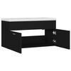 vidaXL Sink Cabinet With Basin Black Engineered wood, Ceramic Medium