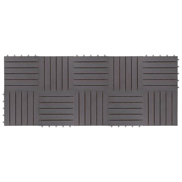 vidaXL Decking Tiles 10 pcs Gray Wash 11.8"x11.8" Solid Acacia Wood