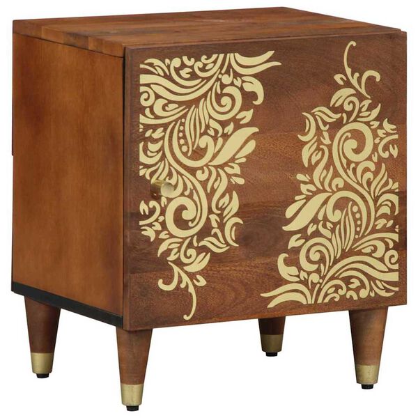 vidaXL Bedside Cabinet with Door Honey brown 15.75 x 12.99 x 18.11 in