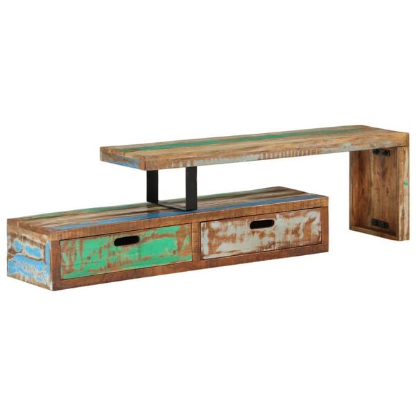 vidaXL TV Stand Multicolor Solid Reclaimed Wood Medium TV Stand