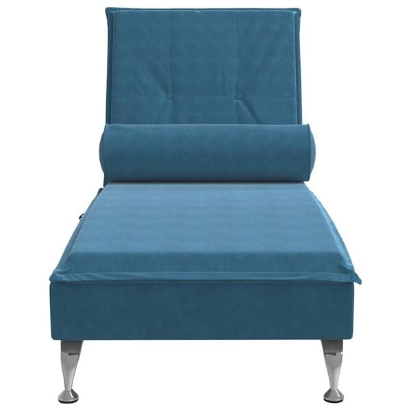 vidaXL Massage Chaise Lounge Blue