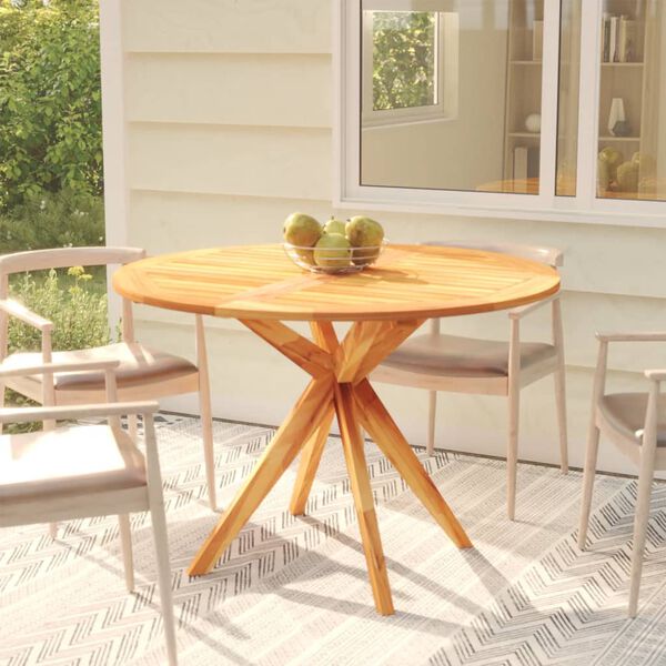 vidaXL Garden Table Natural Wood Brown Solid acacia wood Medium Durable