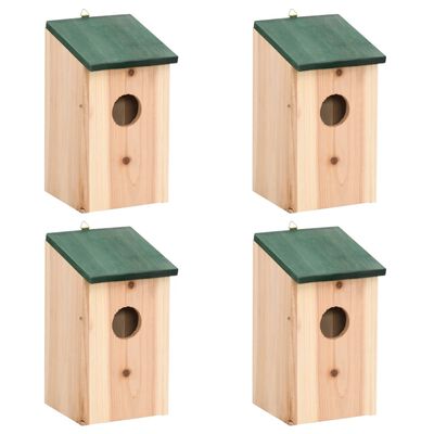vidaXL Bird Houses 4 pcs Wood 4.7"x4.7"x8.7"