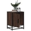 vidaXL Nightstand Brown Oak Engineered Wood and Metal