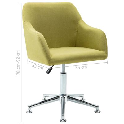 vidaXL Swivel Dining Chairs 6 pcs Green Fabric
