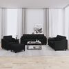 vidaXL Sofa Set Black Fabric 100% polyester, metal, textilene, plywood