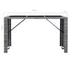 vidaXL Garden Bar Set Grey PE rattan 7 Piece Set Removable Covers