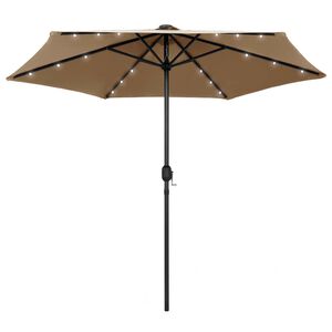 vidaXL Garden Parasol Taupe Polyester Fabric 106.3 in Collapsible