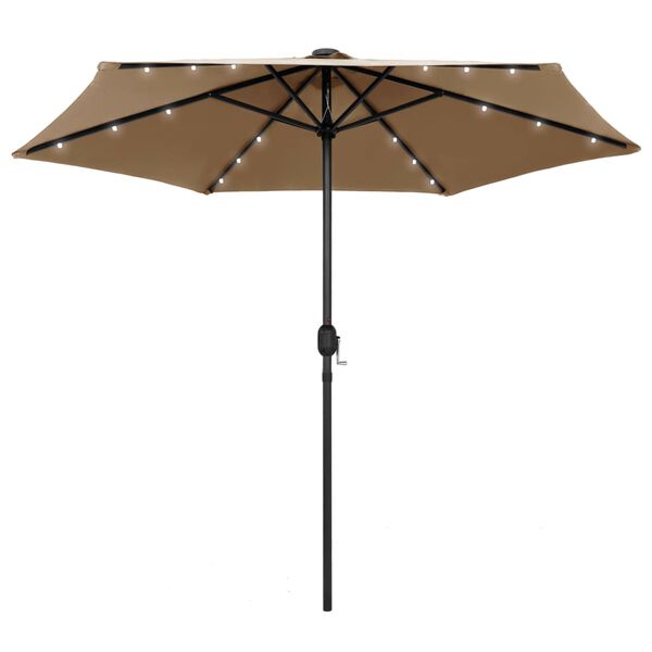 vidaXL Garden Parasol Taupe Polyester Fabric 106.3 in Collapsible