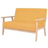 vidaXL Sofa Set Yellow Polyester Standard Modern Sofa Set