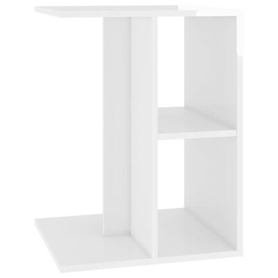 vidaXL Side Table High Gloss White 23.6"x15.7"x17.7" Engineered Wood