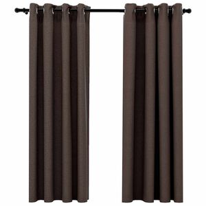 vidaXL Linen-Look Blackout Curtains with Grommets 2pcs Taupe 140x68.9 "