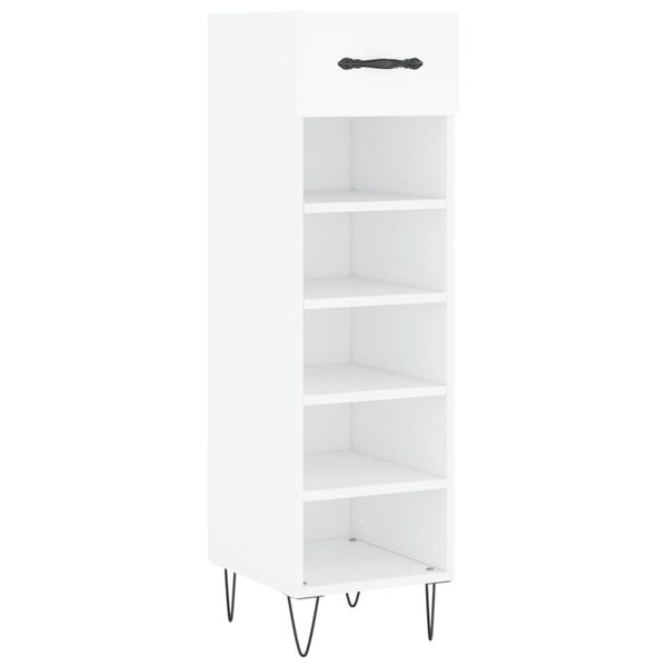 vidaXL Shoe Cabinet White Engineered wood, iron, aluminum alloy Medium