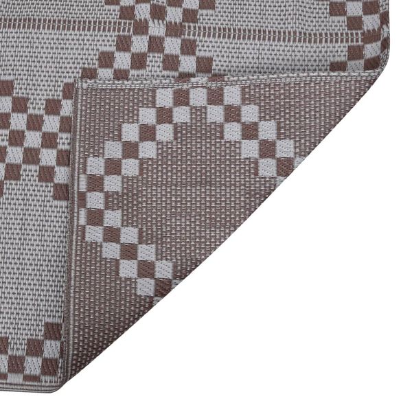 vidaXL Outdoor Rug Brown Polypropylene 55 x 79 in Pattern Outdoor Rug