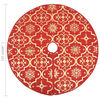 vidaXL Christmas Tree Skirt Red Polyester Large Foldable