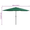 vidaXL Garden Parasol Green Polyester, Metal Large Tiltable