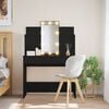 vidaXL Dressing Table Black Engineered wood, glass Standard