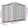 vidaXL Gabion Basket Set of 12 Silver Galvanized Iron