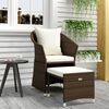 vidaXL Patio Lounge Set Brown and White PE Rattan, Steel Compact Durable