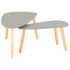 vidaXL Coffee Table Set of 2 Grey Solid pinewood legs and MDF top Simple