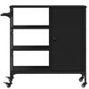 vidaXL Kitchen Trolley Black 34.4"x15.2"x33.3" Engineered Wood