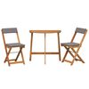 vidaXL Bistro Set with Cushion 3 pcs Oil Natural Solid Acacia Wood