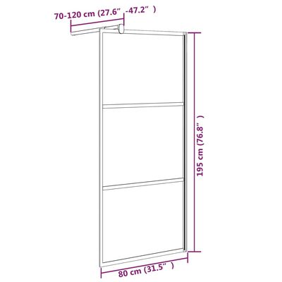 vidaXL Walk-in Shower Wall 31.5"x76.8" Dark ESG Glass Black