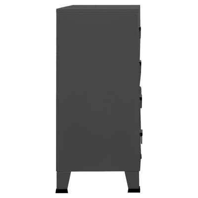 vidaXL Industrial Drawer Cabinet Anthracite 30.7"x15.7"x36.6" Metal