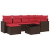 vidaXL 7 Piece Patio Sofa Set with Cushions Brown Poly Rattan