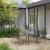 vidaXL Dining Set Dark gray Steel with e-coated and powder-coated finish