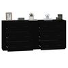 vidaXL Sideboard Set of 2 Black Engineered wood Normal Sideboard