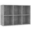 vidaXL Book Cabinet Concrete grey Engineered wood 25.98 x 11.8 x 38.6 in