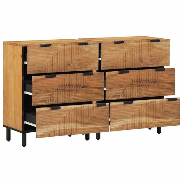vidaXL Sideboard Set 2 pcs Natural Solid Acacia Wood