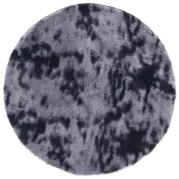 vidaXL Shaggy Rug Dark Grey 100% Polyester 63.0 x 63.0 in Non-slip Rug