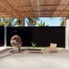 vidaXL Side Awning Black Polyester, Steel, Aluminum Large Retractable