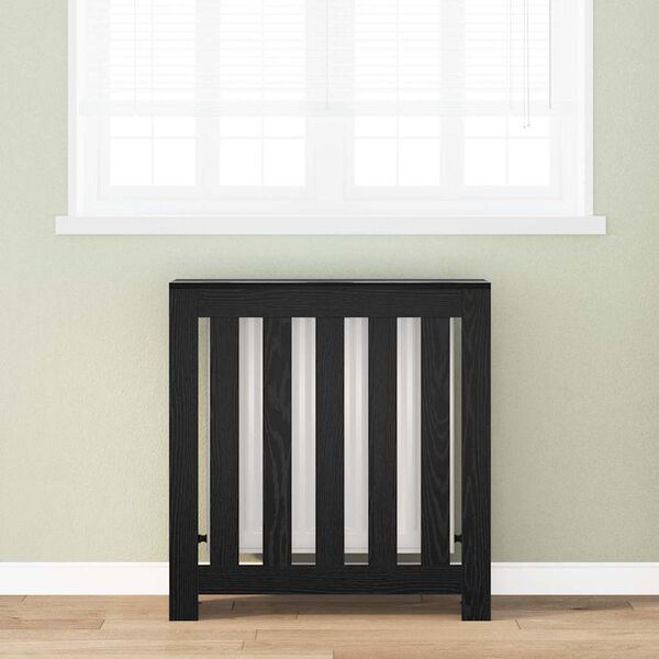 vidaXL Radiator Cover Black Oak 78 x 20 x 82 cm