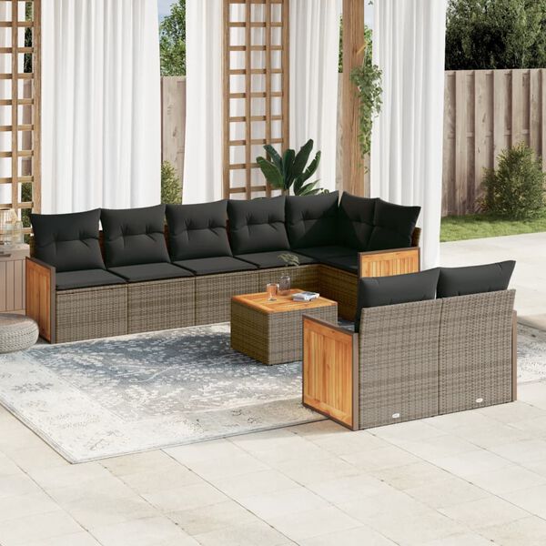 vidaXL Garden Sofa Set Grey, Dark Grey