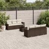 vidaXL Garden Sofa Set Brown PE Rattan 7 Piece Set Modular