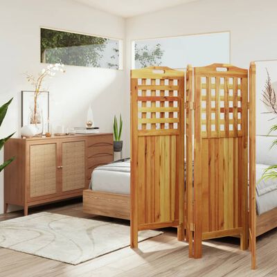 vidaXL 4-Panel Room Divider 63.8"x0.8"x45.3" Solid Wood Acacia
