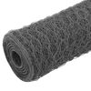 vidaXL Chicken Wire Fence Steel with PVC Coating 82.0x4.9' Grey