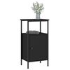 vidaXL Bedside Cabinet Black Engineered wood, iron 16.1x12.2x31.5 in