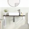 vidaXL Basin Shelf Wall Mounted Steel and Solid Wood Oak
