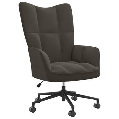 vidaXL Relaxing Chair Dark Gray Velvet