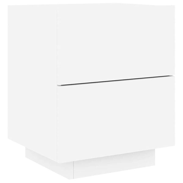 vidaXL Bedside Cabinet White Engineered wood Medium Bedside Cabinet
