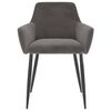 vidaXL Dining Chair Set of 4 Dark Grey Velvet (100% polyester), metal