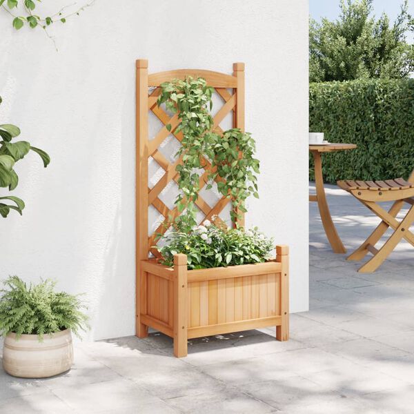 vidaXL Planter Brown Solid fir wood Medium Planter Rectangular